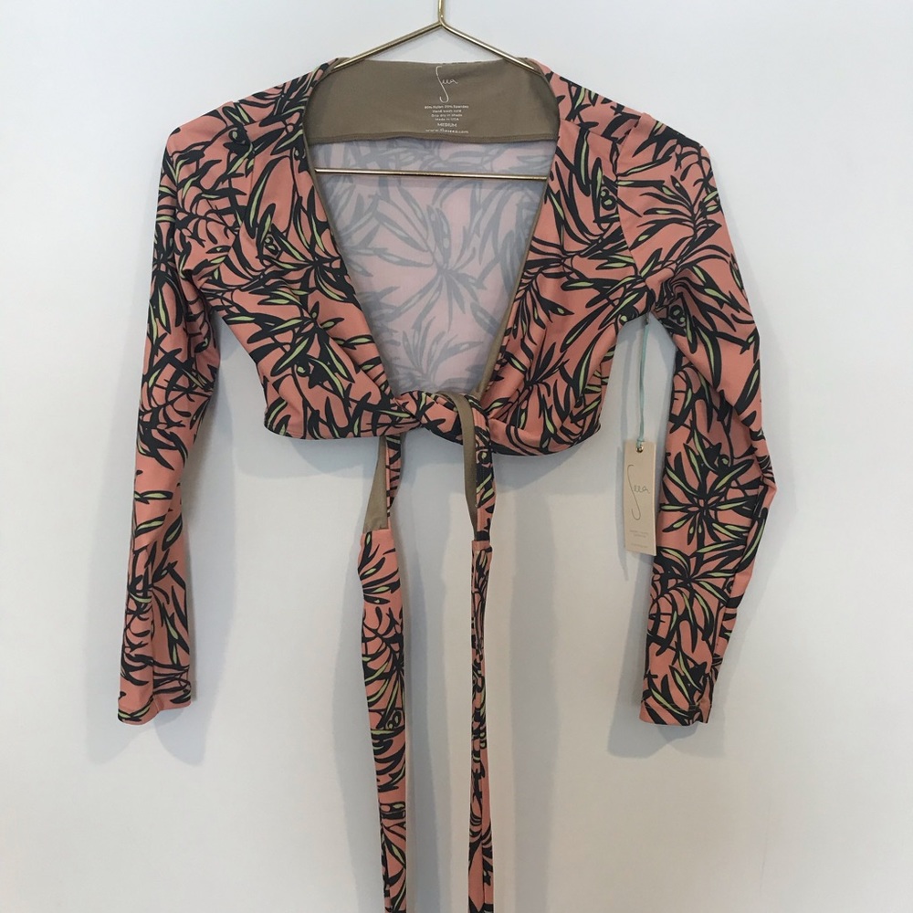 NWT Seea Cropped Swim Wrap Top